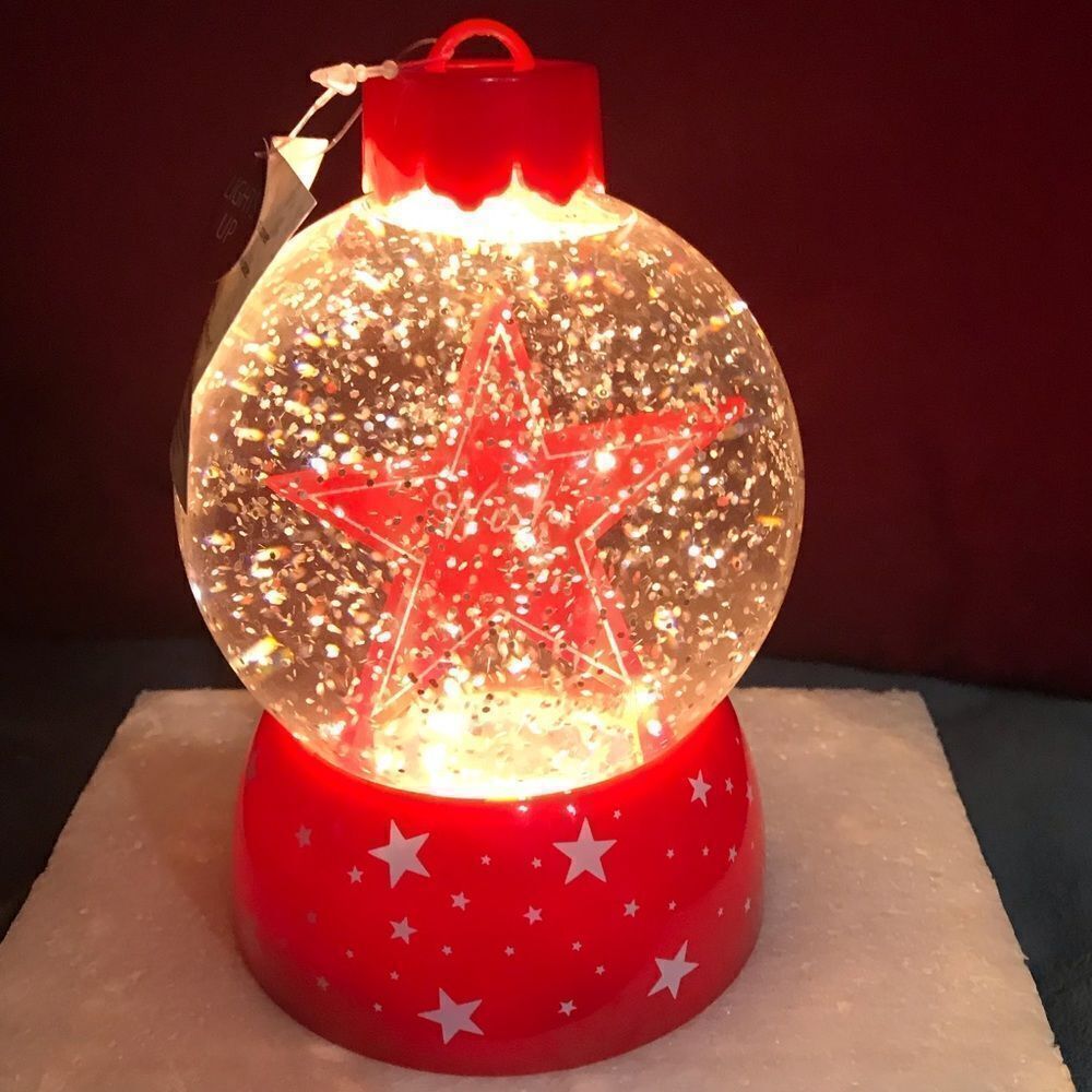 Holiday Lane Christmas Cheer Star LED Snow Globe